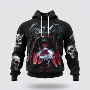 Personalized NHL Colorado Avalanche Hoodie Special Skull Art Design 3D Hoodie 1 1