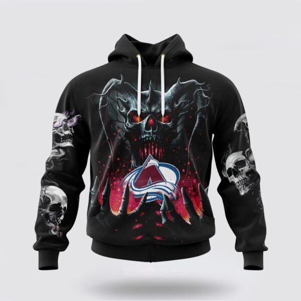 Personalized NHL Colorado Avalanche Hoodie Special Skull Art Design 3D Hoodie