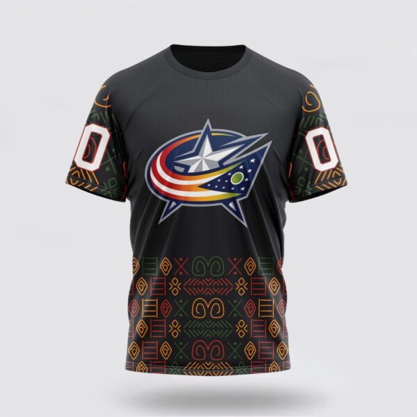 Personalized NHL Columbus Blue Jackets 3D T Shirt Special Design For Black History Month Unisex Tshirt