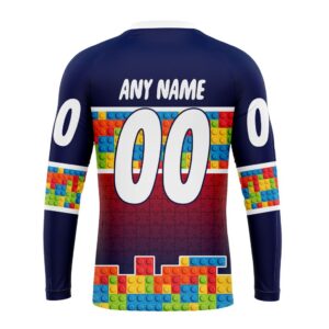 Personalized NHL Columbus Blue Jackets Crewneck Sweatshirt Autism Awareness Design 2