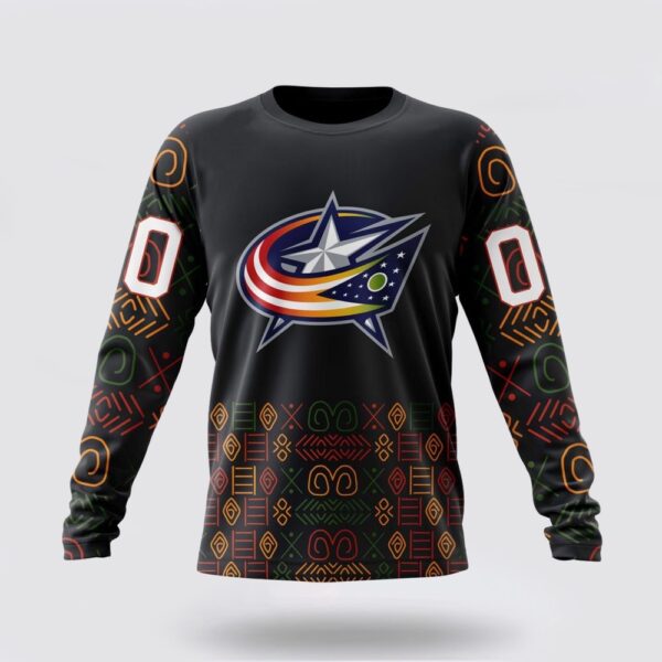 Personalized NHL Columbus Blue Jackets Crewneck Sweatshirt Special Design For Black History Month