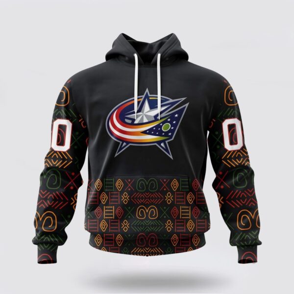 Personalized NHL Columbus Blue Jackets Hoodie Special Design For Black History Month 3D Hoodie