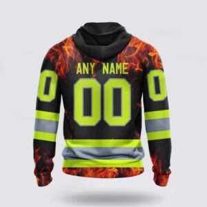 Personalized NHL Columbus Blue Jackets Hoodie Special Design Honoring Firefighters 3D Hoodie 3 1