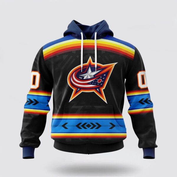 Personalized NHL Columbus Blue Jackets Hoodie Special Native Heritage Design 3D Hoodie