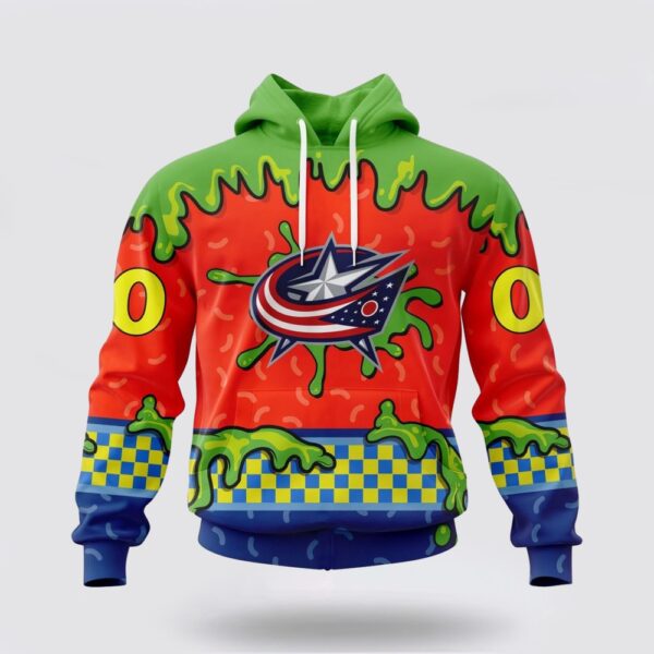 Personalized NHL Columbus Blue Jackets Hoodie Special Nickelodeon Design 3D Hoodie