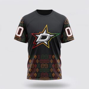 Personalized NHL Dallas Stars 3D T Shirt Special Design For Black History Month Unisex Tshirt 1