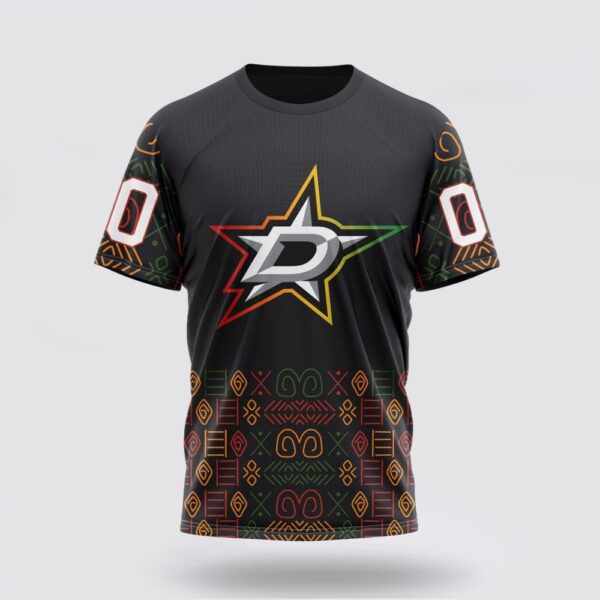 Personalized NHL Dallas Stars 3D T Shirt Special Design For Black History Month Unisex Tshirt