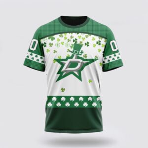 Personalized NHL Dallas Stars 3D T Shirt Special Design For St Patrick Day Unisex Tshirt 1