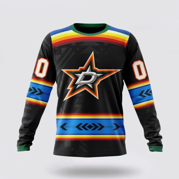 Personalized NHL Dallas Stars Crewneck Sweatshirt Special Native Heritage Design