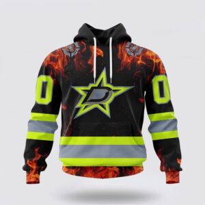 Personalized NHL Dallas Stars Hoodie Special Design Honoring Firefighters 3D Hoodie 2 1