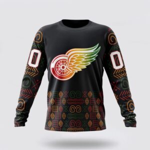 Personalized NHL Detroit Red Wings Crewneck Sweatshirt Special Design For Black History Month 1