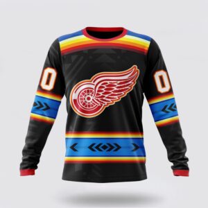 Personalized NHL Detroit Red Wings Crewneck Sweatshirt Special Native Heritage Design 1