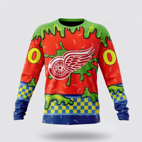 Personalized NHL Detroit Red Wings Crewneck Sweatshirt Special Nickelodeon Design