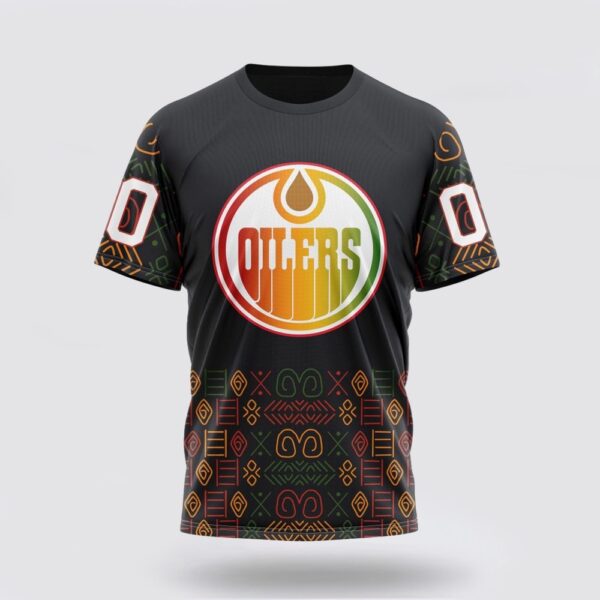 Personalized NHL Edmonton Oilers 3D T Shirt Special Design For Black History Month Unisex Tshirt