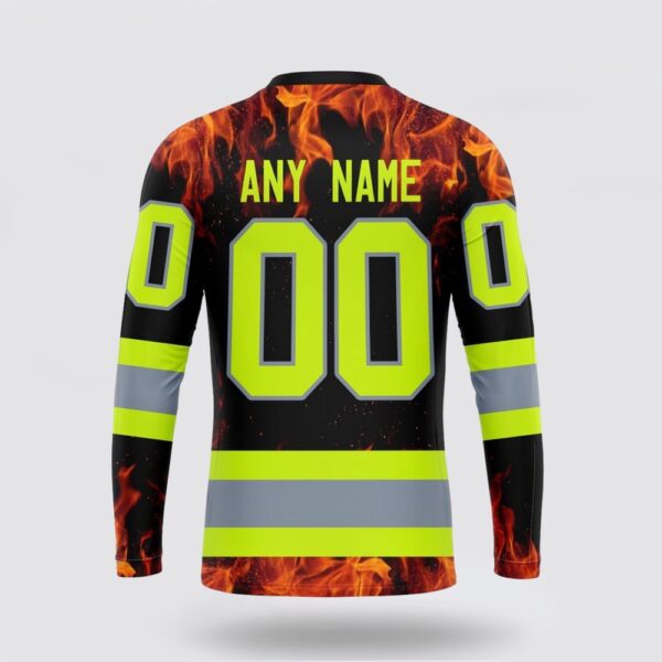 Personalized NHL Edmonton Oilers Crewneck Sweatshirt Special Design Honoring Firefighters