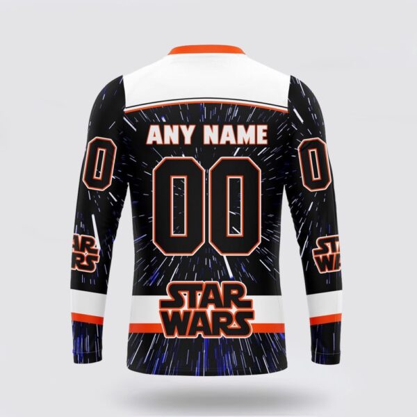 Personalized NHL Edmonton Oilers Crewneck Sweatshirt X Star Wars Meteor Shower Design