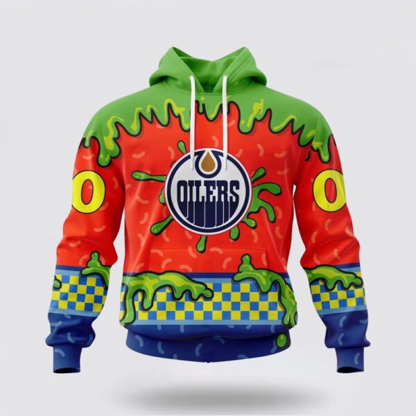 Personalized NHL Edmonton Oilers Hoodie Special Nickelodeon Design 3D Hoodie