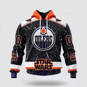 Personalized NHL Edmonton Oilers Hoodie X Star Wars Meteor Shower Design 3D Hoodie 1 1