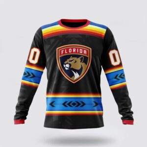 Personalized NHL Florida Panthers Crewneck Sweatshirt Special Native Heritage Design 1
