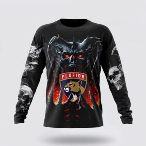 Personalized NHL Florida Panthers Crewneck Sweatshirt Special Skull Art Design 1