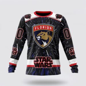Personalized NHL Florida Panthers Crewneck Sweatshirt X Star Wars Meteor Shower Design 1