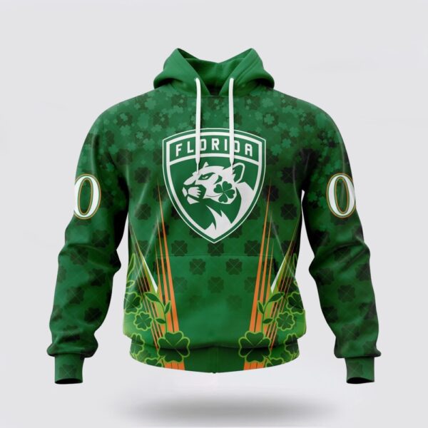 Personalized NHL Florida Panthers Hoodie Full Green Design For St Patrick’s Day 3D Hoodie