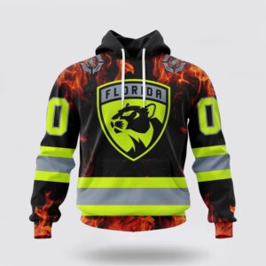 Personalized NHL Florida Panthers Hoodie Special Design Honoring Firefighters 3D Hoodie 2 1