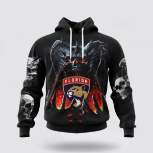 Personalized NHL Florida Panthers Hoodie Special Skull Art Design 3D Hoodie 1 1