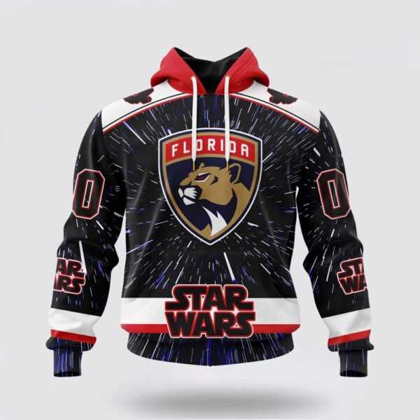 Personalized NHL Florida Panthers Hoodie X Star Wars Meteor Shower Design 3D Hoodie