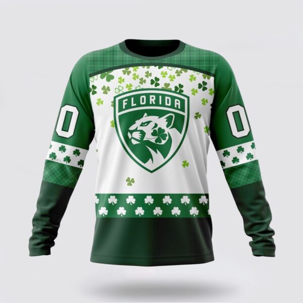 Personalized NHL Florida Panthers Crewneck Sweatshirt Special Design For St Patrick Day