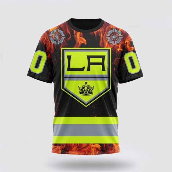 Personalized NHL Los Angeles Kings 3D T Shirt Special Design Honoring Firefighters Unisex Tshirt