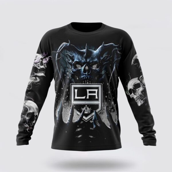 Personalized NHL Los Angeles Kings Crewneck Sweatshirt Special Skull Art Design