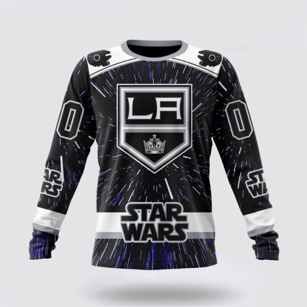 Personalized NHL Los Angeles Kings Crewneck Sweatshirt X Star Wars Meteor Shower Design