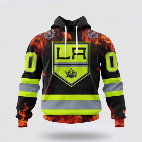 Personalized NHL Los Angeles Kings Hoodie Special Design Honoring Firefighters 3D Hoodie