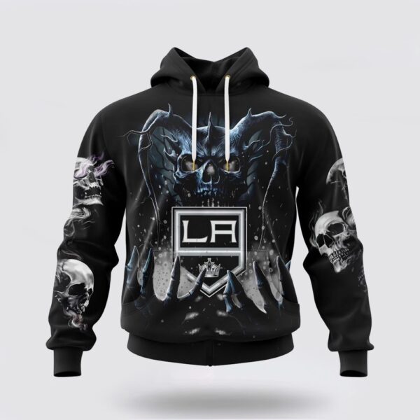 Personalized NHL Los Angeles Kings Hoodie Special Skull Art Design 3D Hoodie