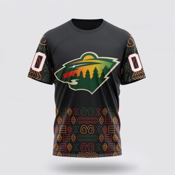 Personalized NHL Minnesota Wild 3D T Shirt Special Design For Black History Month Unisex Tshirt