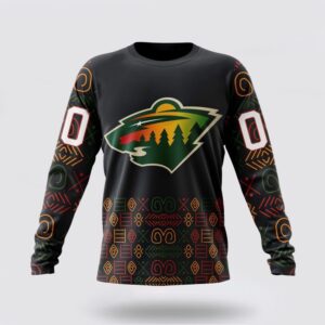 Personalized NHL Minnesota Wild Crewneck Sweatshirt Special Design For Black History Month 1