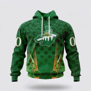 Personalized NHL Minnesota Wild Hoodie Full Green Design For St Patricks Day 3D Hoodie 2 1