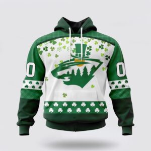 Personalized NHL Minnesota Wild Hoodie Special Design For St Patrick Day 3D Hoodie 2 1