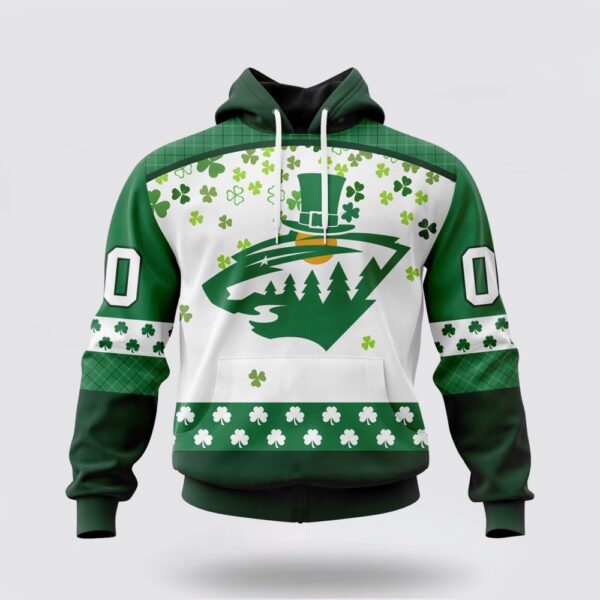 Personalized NHL Minnesota Wild Hoodie Special Design For St Patrick Day 3D Hoodie