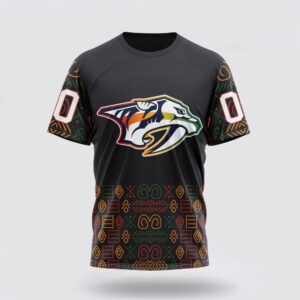 Personalized NHL Nashville Predators 3D T Shirt Special Design For Black History Month Unisex Tshirt 1