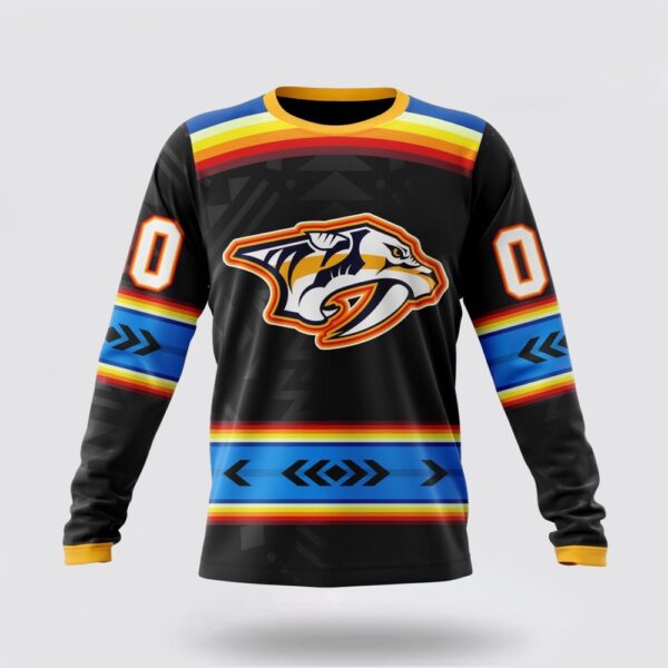 Personalized NHL Nashville Predators Crewneck Sweatshirt Special Native Heritage Design