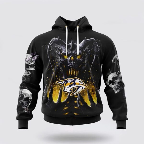 Personalized NHL Nashville Predators Hoodie Special Skull Art Design 3D Hoodie