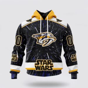 Personalized NHL Nashville Predators Hoodie X Star Wars Meteor Shower Design 3D Hoodie 1 1