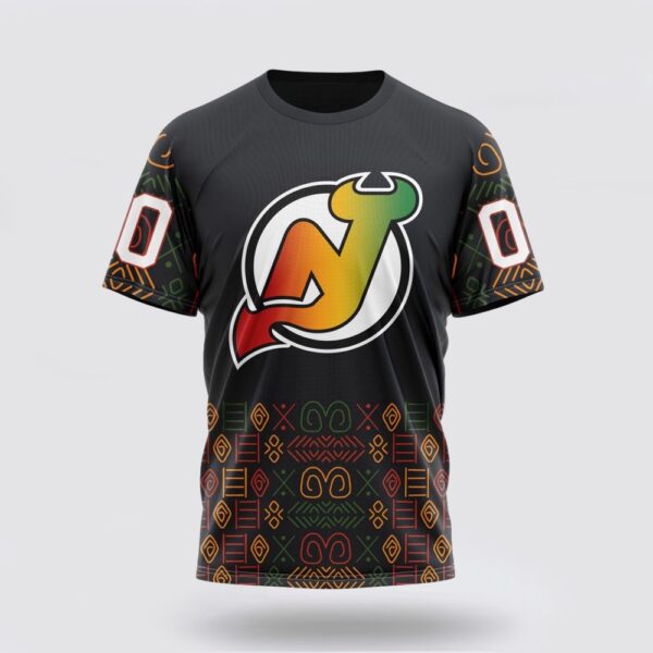 Personalized NHL New Jersey Devils 3D T Shirt Special Design For Black History Month Unisex Tshirt