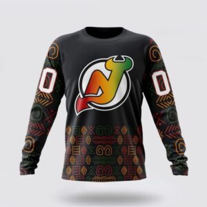 Personalized NHL New Jersey Devils Crewneck Sweatshirt Special Design For Black History Month 1