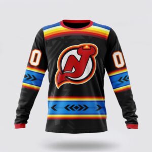 Personalized NHL New Jersey Devils Crewneck Sweatshirt Special Native Heritage Design 1