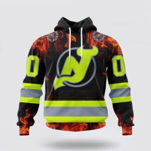 Personalized NHL New Jersey Devils Hoodie Special Design Honoring Firefighters 3D Hoodie 2 1