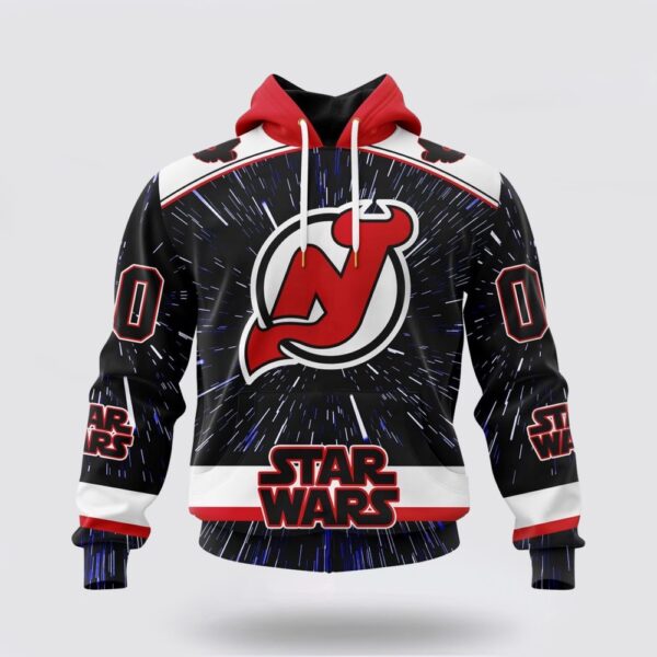 Personalized NHL New Jersey Devils Hoodie X Star Wars Meteor Shower Design 3D Hoodie