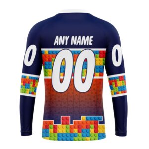 Personalized NHL New York Islanders Crewneck Sweatshirt Autism Awareness Design 2